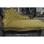 A Victorian walnut chaise longue