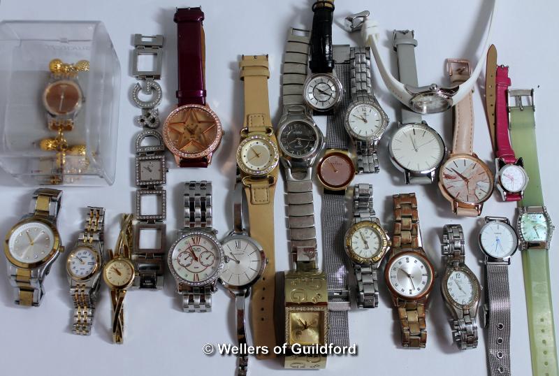 *Selection of twenty-three ladies' wristwatches, including Skagen, Seiko and a boxed Swatch (Lot