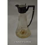 A cut glass claret jug with silver mount, Walker & Hall, Sheffield 1907.