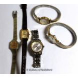 Selection of five ladies' wristwatches, including Rotary, Seiko