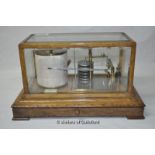 A Turnbull & Co, 60 Princes Street, Edinburgh, barograph, the oak frame with single drawer, 35.5cm