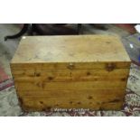 A pitch pine blanket box, 53.5 x 88 x 47.5cm