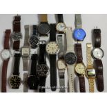 *Selection of sixteen gentlemen's wristwatches, including Seiko, Swatch, Casio (Lot subject to VAT)