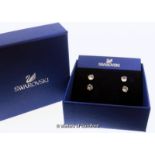 *Two pairs of Swarovski crystal ear studs, in one box (Lot subject to VAT)