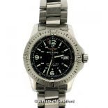 *Gentlemen's Breitling Colt stainless steel wristwatch, 44mm case, circular black dial, with