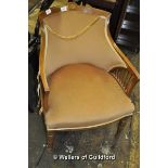 Edwardian inlaid mahogany tub chair