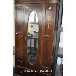 Edwardian inlaid mahogany single wardrobe