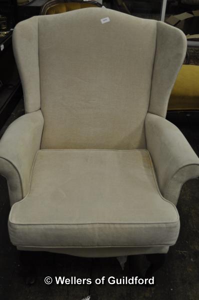 Pair of cream wingback armchairs - Image 2 of 2