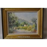 John Donaldson, Provence landscape, oil on canvas, signed, 29 x 398cm.