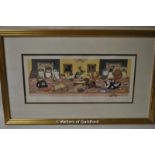 Linda Jane Smith, pair of amusing cat limited edition prints; "The 10th Anniversary" 189/750,