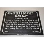 *"Somerset and Dorset Railway - Company Rule" sign, 40x29cm (Lot is subject to VAT)