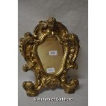 A giltwood cartouche mirror, 35cm; an early 20th Century oval mirror (2)