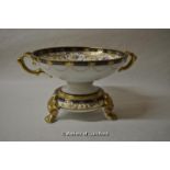 A Noritake twin handle fruit bowl on separate stand, 18cm tall.