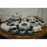 An extensive Denby Greenwheat dinner and breakfast service, approx 85 pieces including cookware,