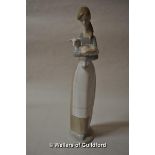 Lladro figurine, lady holding a lamb, 26cm high