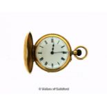 18ct gold cased pocket watch, a/f, enamel very worn/chipped, gross weight 37.7 grams