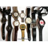 *Selection of twelve gentlemen's wristwatches, including Fossil, Casio (Lot subject to VAT)