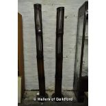 Pair of tall bamboo lights, 198cm at tallest height