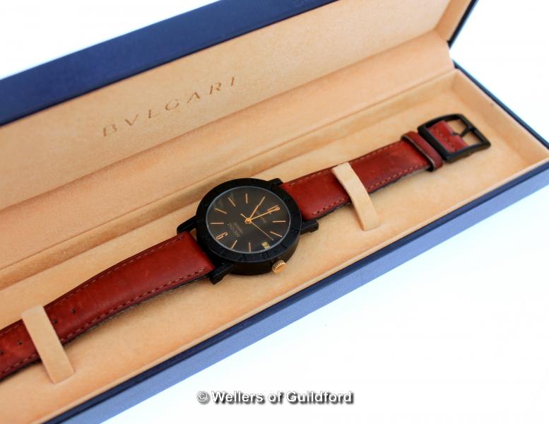 Gentlemen's Bulgari Jeddah automatic limited edition wristwatch, 262/300, circular carbon black - Image 3 of 3