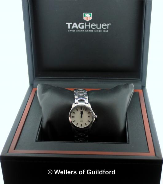 *Ladies' Tag Heuer Link wristwatch, circular mother of pearl dial, with baton hour markers and - Image 2 of 2