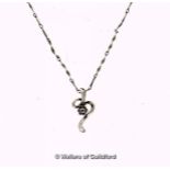 *Diamond set pendant, in white metal stamped 750 (Lot subject to VAT)