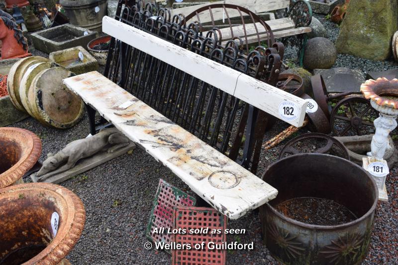 *SIMPLE RAILWAY BENCH WITH CAST IRON LEGS, 1770 LONG