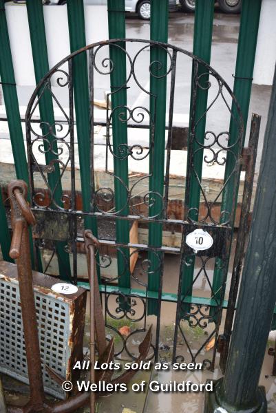 *WROUGHT IRON ARCHED TOP GARDEN GATE, 1430 HIGH X 900 WIDE INCLUDING HINGE