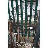 *WROUGHT IRON ARCHED TOP GARDEN GATE, 1430 HIGH X 900 WIDE INCLUDING HINGE