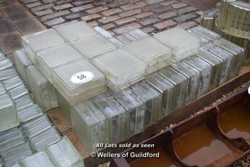 *APPROX FORTY SQUARE GLASS BRICKS, 200 X 200