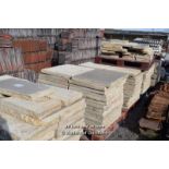 *SIX PALLETS OF PRE CAST LOOKALIKE YORK FLAG APPROX SIXTY FIVE SQUARE METERS