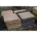 *PALLET OF APPROX TWENTY FIVE DECORATIVE MULTI COLOURED CONCRETE PAVING SLABS, VARIOUS DIMENSIONS