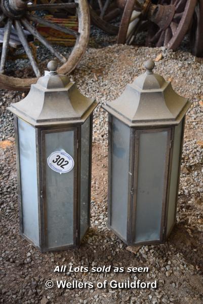 *PAIR OF BRASS WALL LIGHTS, EACH 750 HIGH