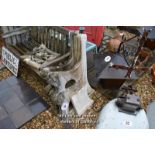 *MARBLE GARDEN BENCH WITH LION MASK ARMS, 1350 LONG