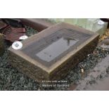 *STONE RECTANGULAR SHALLOW TROUGH, 830 X 500