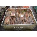 *BOX OF APPROX FOUR HUNDRED PLAIN ROOF TILES