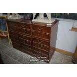 *OAK NINE DRAWER CHEST COMPRISING FALSE DOUBLE DRAWERS, 1540 X 620 X 1100