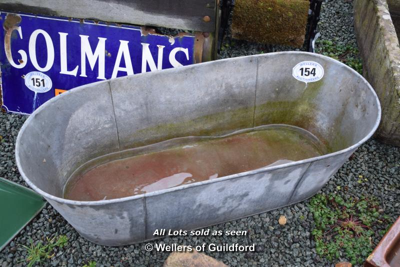 *GALVANISED OVAL BATH, 1100 X 460 X 330 DEEP