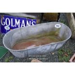 *GALVANISED OVAL BATH, 1100 X 460 X 330 DEEP