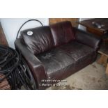 *BROWN LEATHERETTE TWO SEATER AND THREE SEATER SOFAS