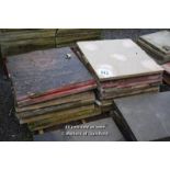 *PALLET OF APPROX SEVENTEEN RED AND YELLOW CONCRETE PAVING SLABS, 600 X 600