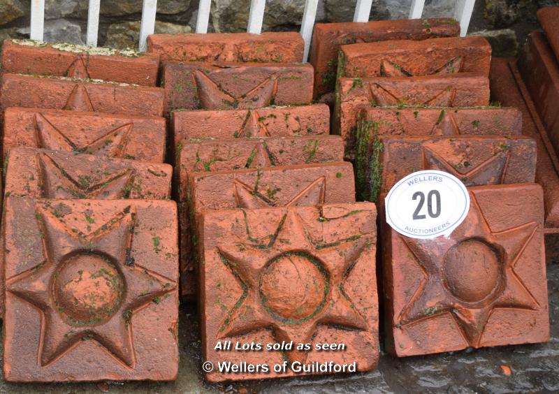 *TWENTY FOUR TERRACOTTA STAR DESIGN TILE INSERTS