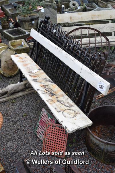 *SIMPLE RAILWAY BENCH WITH CAST IRON LEGS, 1770 LONG - Image 2 of 2