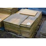 *PALLET OF APPROX FORTY SMOOTH CUT INDIAN SANDSTONE PAVING SLABS, VARIOUS DIMENSIONS