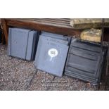 *SIX PACKS OF GREY ROOF TILES, APPROX 36 IN TOTAL, 330 X 330