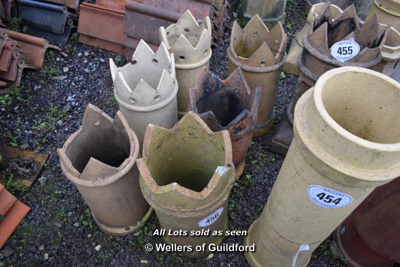 *SIX MIXED CROWN TOP CHIMNEY POTS, THE TALLEST 630 HIGH