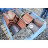 *PALLET OF APPROX SIXTY RIDGE ROOF TILES