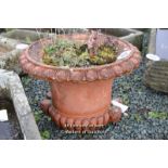 *TERRACOTTA URN TOP IDEAL FOR PLANTER, 630 DIAMETER X 470 HIGH