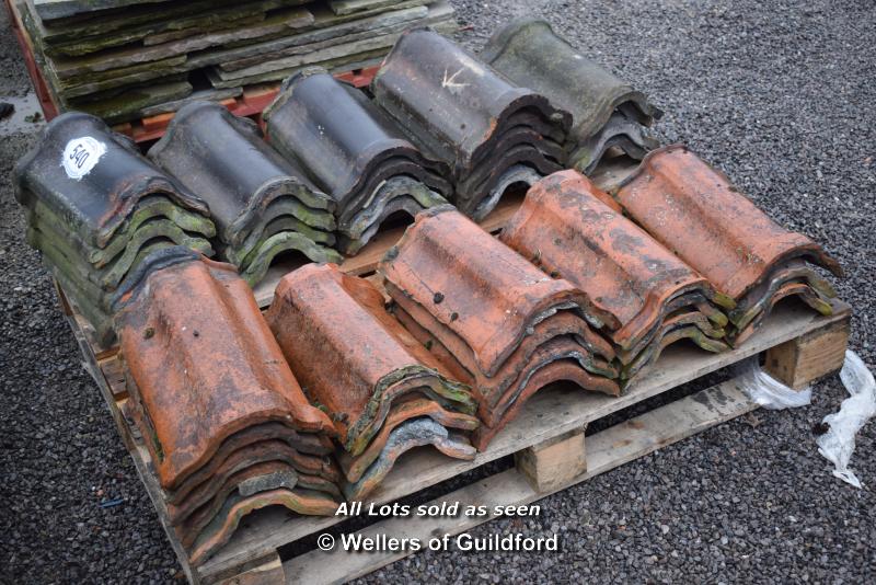 *PALLET OF APPROX FIFTY HIP ROOF TILES