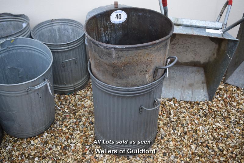 *THREE GALVANISED BINS