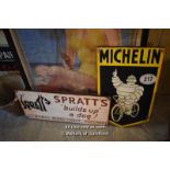 *TWO MIXED DECORATIVE SIGNS "MICHELIN" AND "PRATTS"